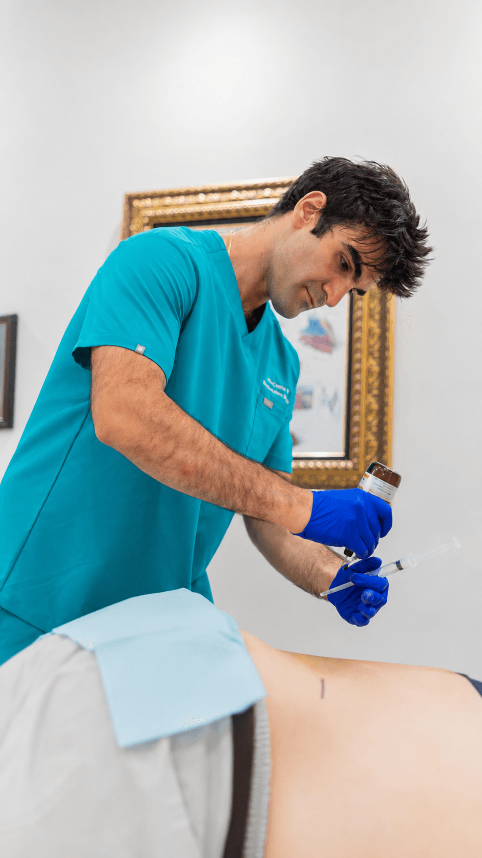 A physician preparing a regenerative medicine treatment